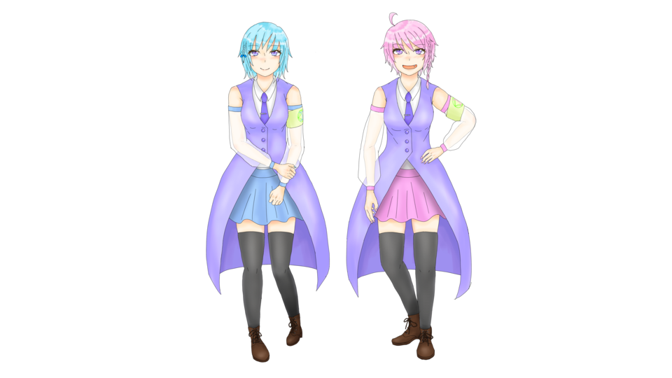 UTAU「双葉水瀬・双葉桃瀬」立ち絵2018