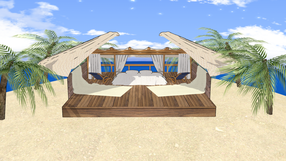 砂浜ベッドステージ