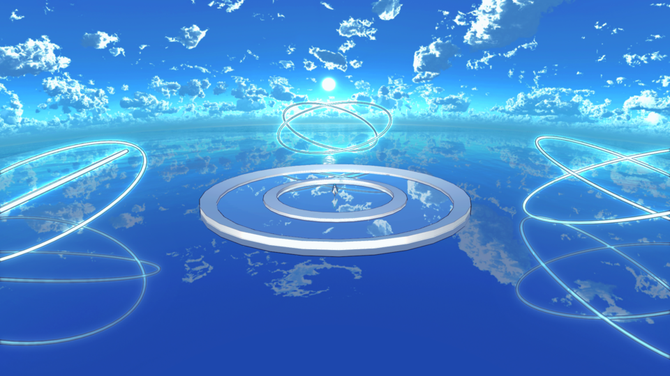 白い台と銀のステージ