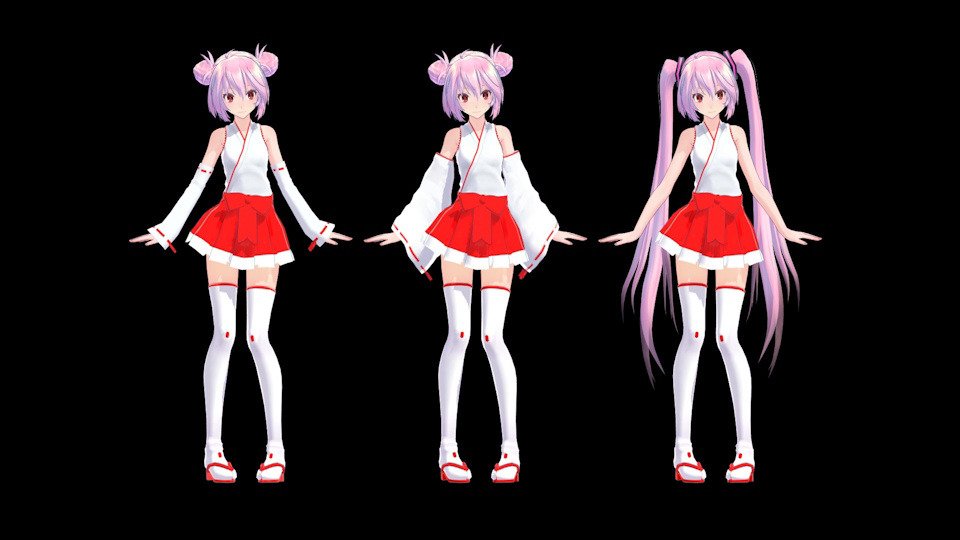 Tda式初音ミク巫女風デフォ服