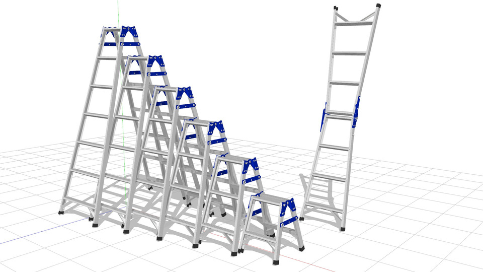 はしご兼用脚立MMDモデル