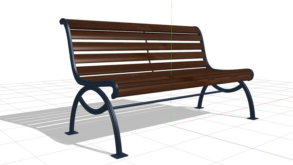 肘掛けなしベンチMMDモデル