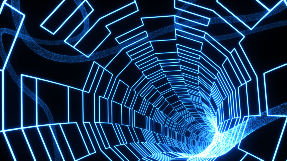 SFっぽいトンネルのステージと移動モーション