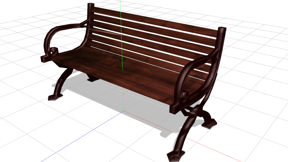 ウッドベンチ001 MMDモデル