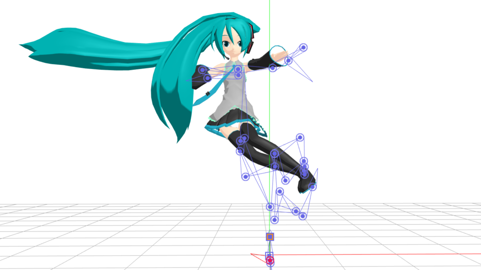 MMDエンジン搭載　モーションなしでモデルが踊ります