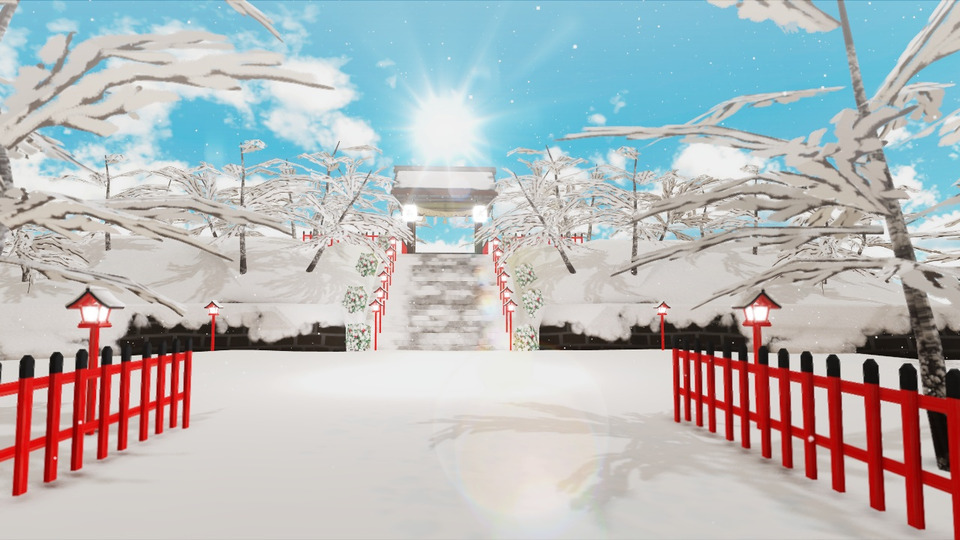 雪の参道(MMDステージ)