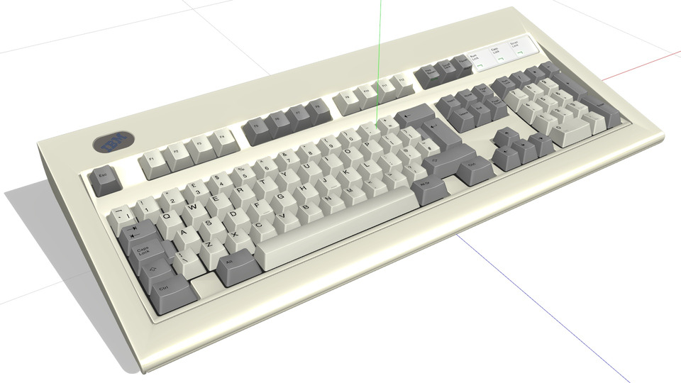 IBM model M キーボードMMDモデル - BowlRoll