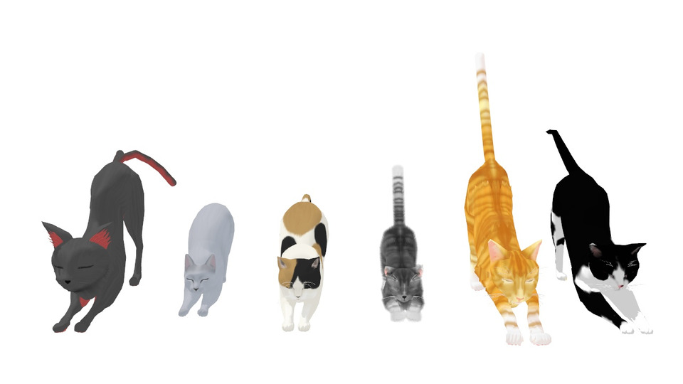 ネコの伸びモーション