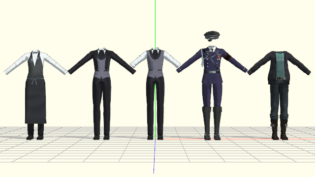 男性用衣装詰め