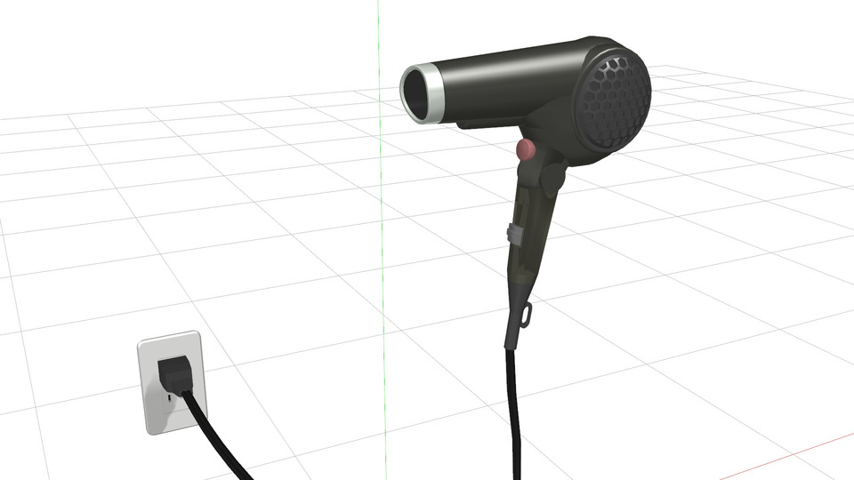 ヘアードライヤーMMDモデル