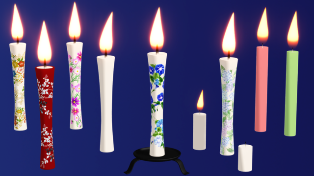 揺らぐろうそくセット MMD candle model