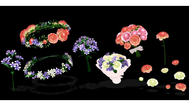 ラナンキュラスとブルースター