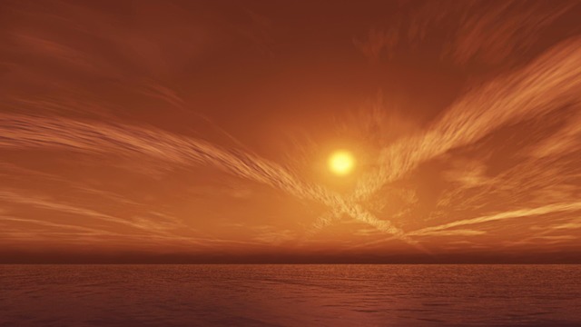 スカイドーム(夕空の飛行機雲) VOL.U8