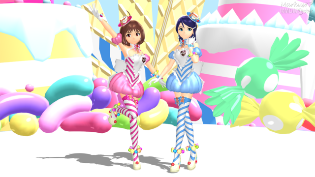日高愛&水谷絵理 ティータイムハピネス ハイポリ頭