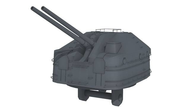 10cm連装高角砲 （吹雪型グリップ付）