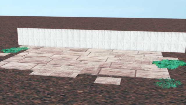 白柵レンガ床ステージ