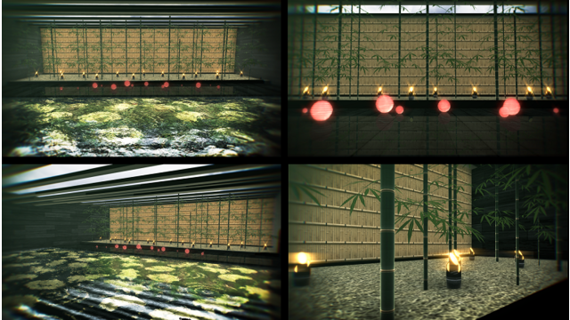 竹と水面ステージ