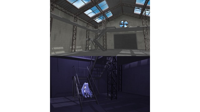ロフト付き倉庫 warehouse MMD stage
