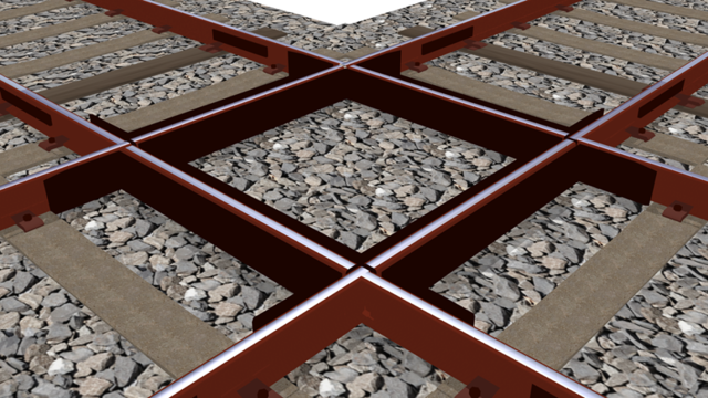 MMD鉄道用90°クロスレール(ダイヤモンドクロス)