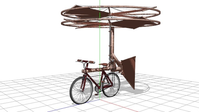 飛行装置（人力ヘリコプタ）