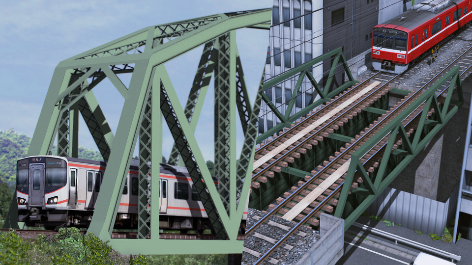 [橋梁]単線橋梁01/橋梁用枕木01・02