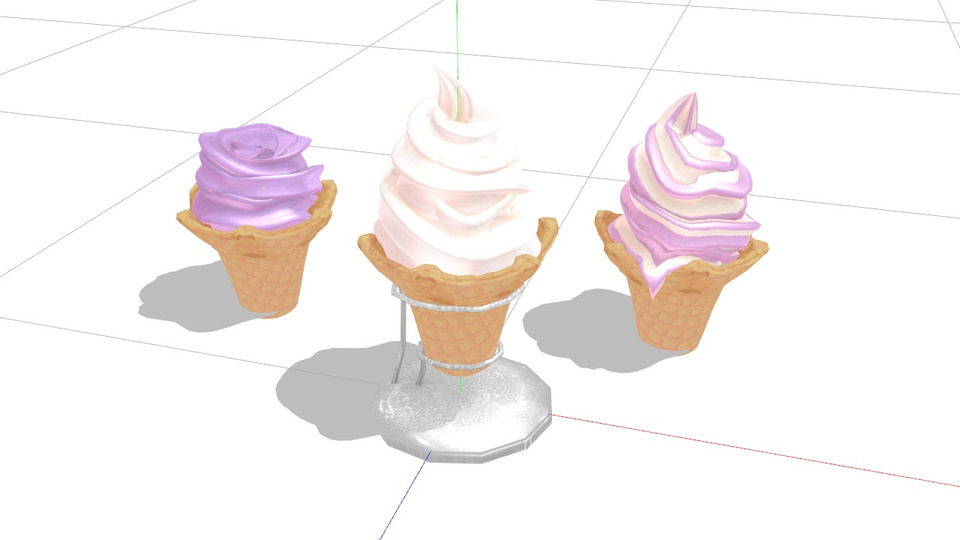 減って溶けるソフトクリーム【MMDアクセサリ】