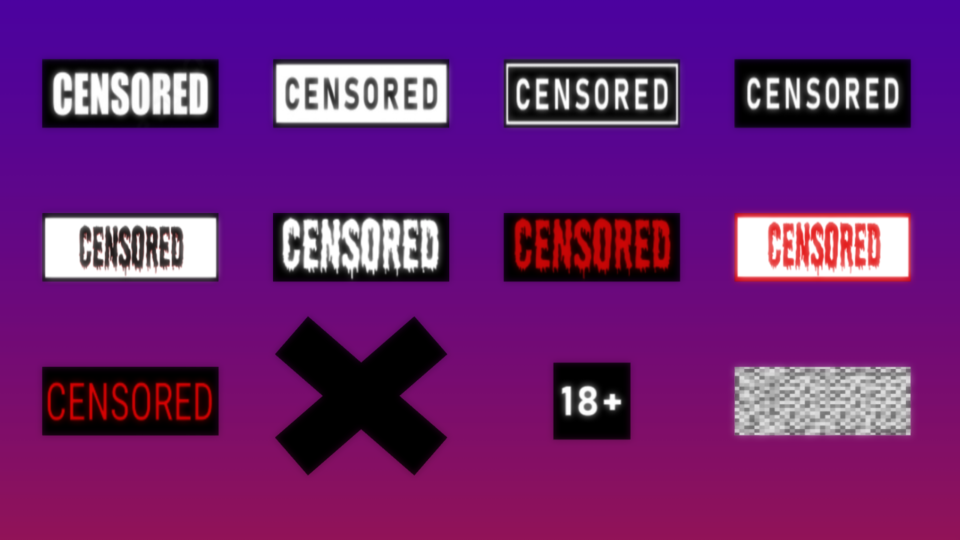 censorship bars and blocks - BowlRoll