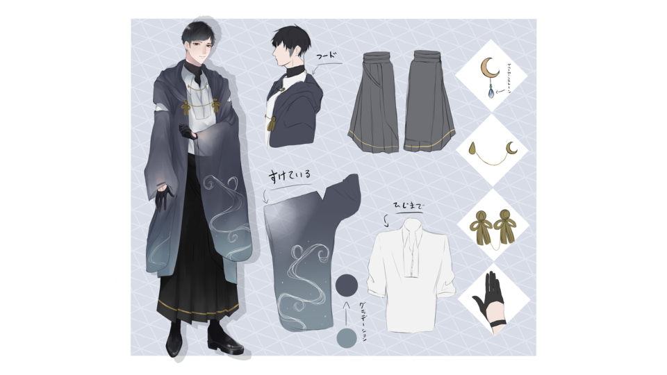 月歌雫雅 -弓張月-設定画