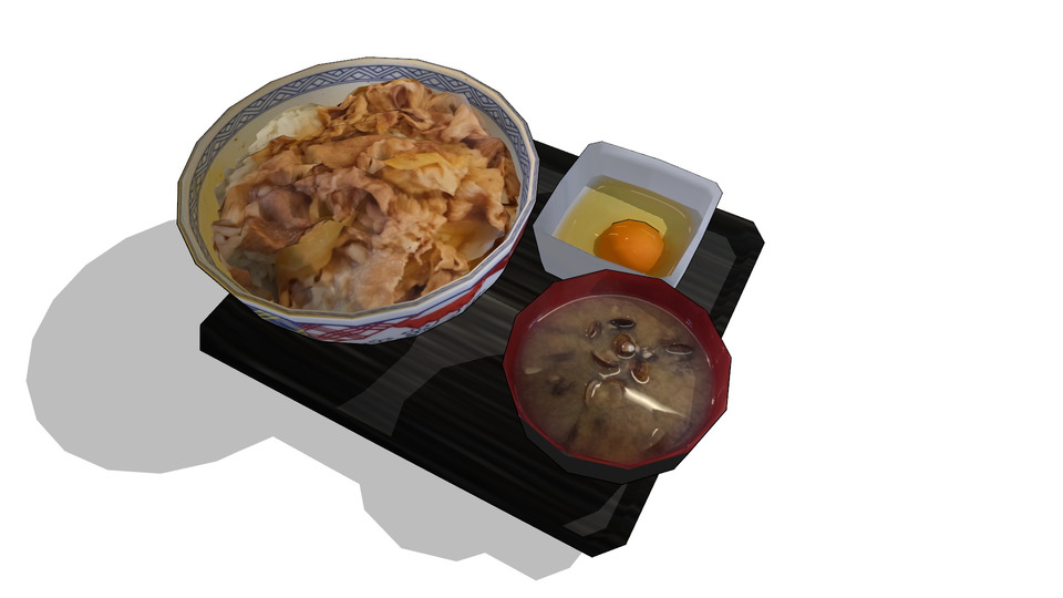 牛丼並盛卵蜆味噌汁セット(配布用)