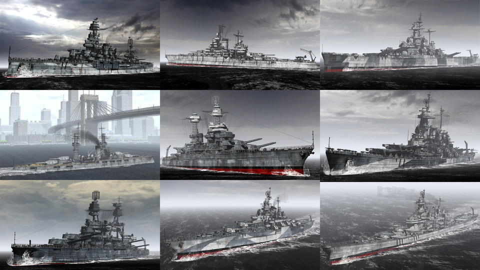 MMD用モブ超弩級戦艦セット(WW2アメリカ海軍)