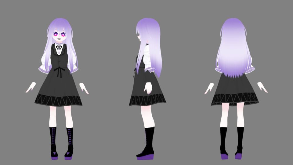 【MMDモデル】腕無さんかく（デフォルト衣装）ver3.04