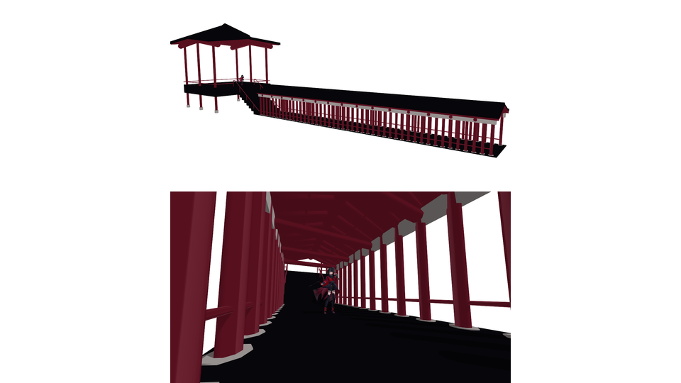 長い廊下のステージ