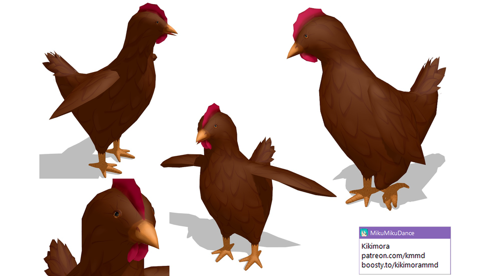 The chicken model for MMD - BowlRoll