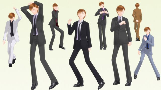 165_01 スーツ衣装 MMD costume model