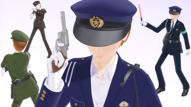 165_03 警察官衣装 MMD costume model