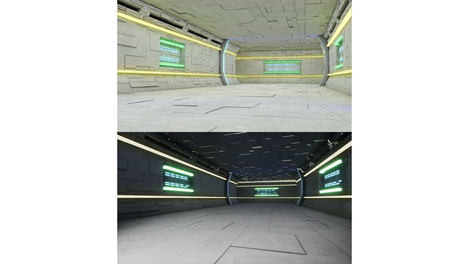 MMDステージ】宇宙船通路 - BowlRoll