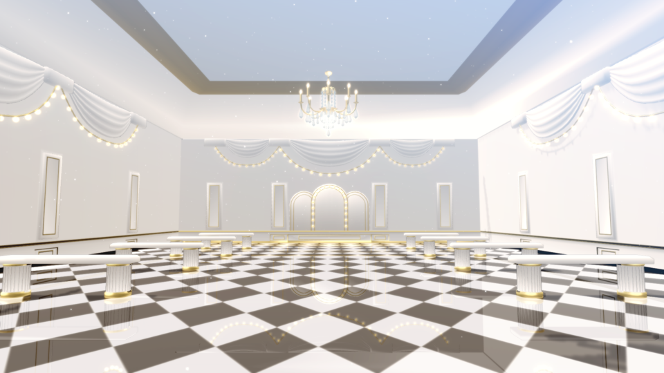 シャンデリア白ステージ