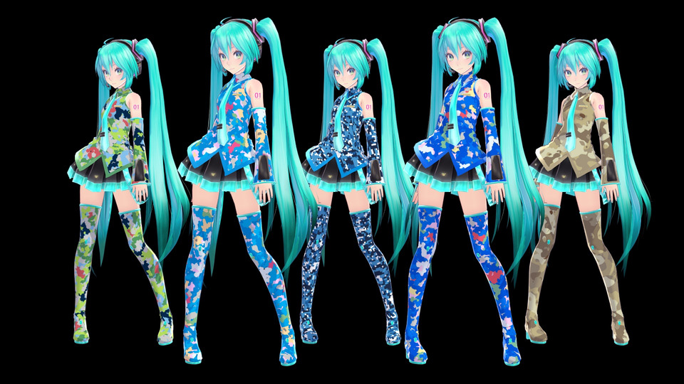 Tda式初音ミク迷彩柄デフォ服