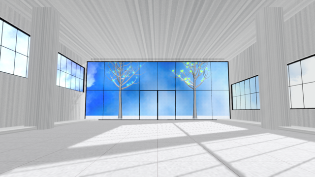 ストライプ壁ステージ