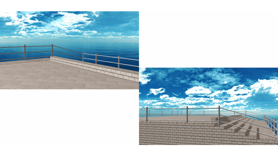 レンガと柵のステージ