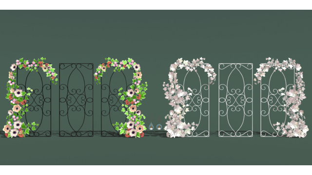 鉄枠と花