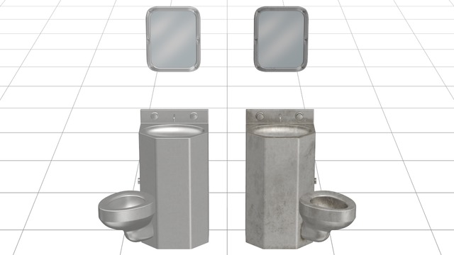 シンク一体型便器 toilet MMD model