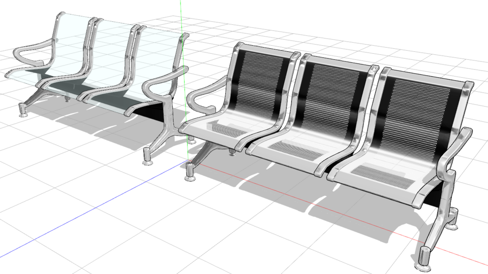 ベンチ002、003 MMDモデル