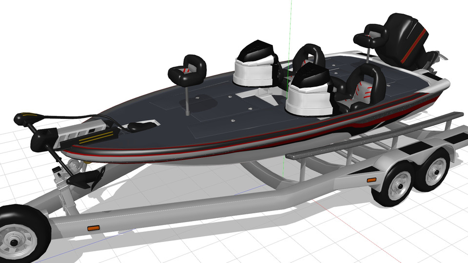 バスボートMMDモデル