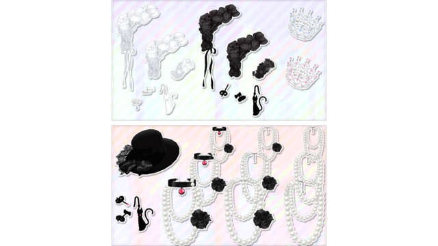 白猫と黒猫のアクセサリーセット