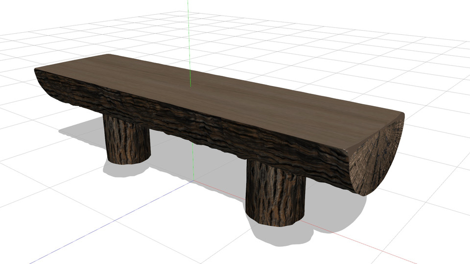 擬木ベンチMMDモデル