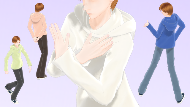 165_04 パーカ衣装 MMD costume model