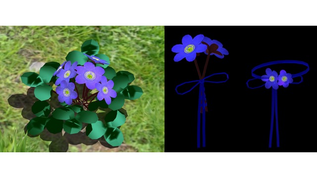 【MMD-OMF5】雪割草風チョーカーセット