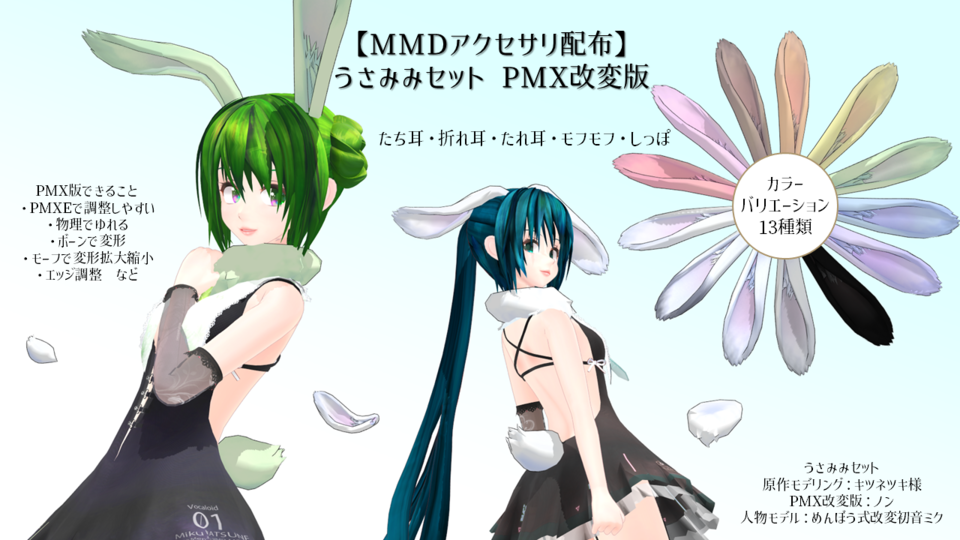 「うさみみセット」 PMX改変版