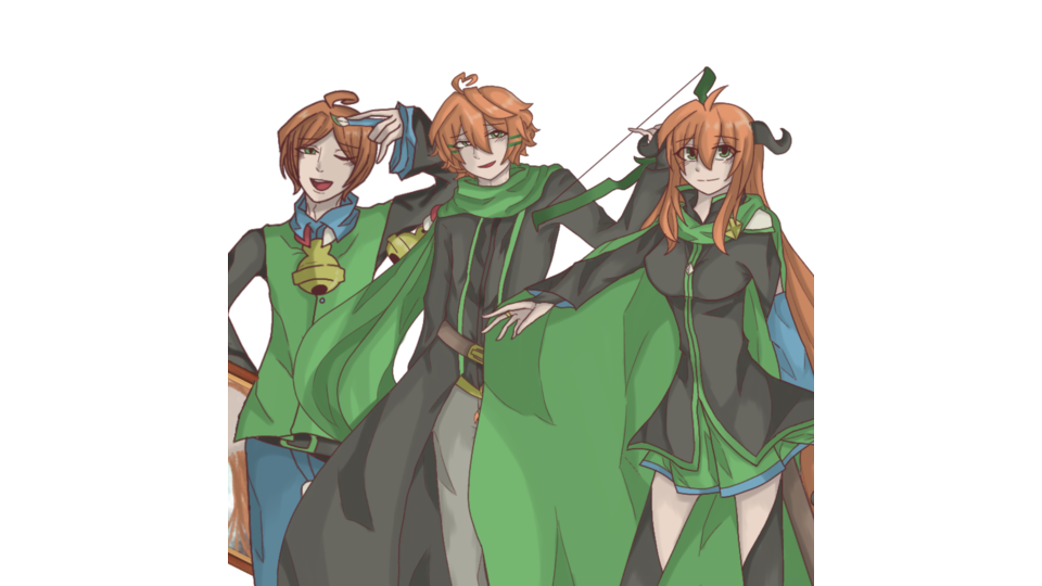 犬音リナ 暗黒魔法戦士+ 犬音リオ 暗黒弓騎兵